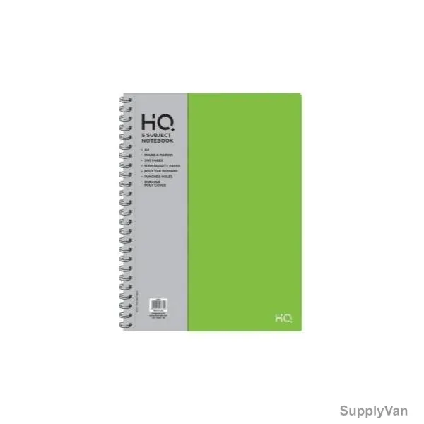 Navneet HQ 5 Subject Wiro Notebook, NAV85831, A4, 150 Sheets, Green