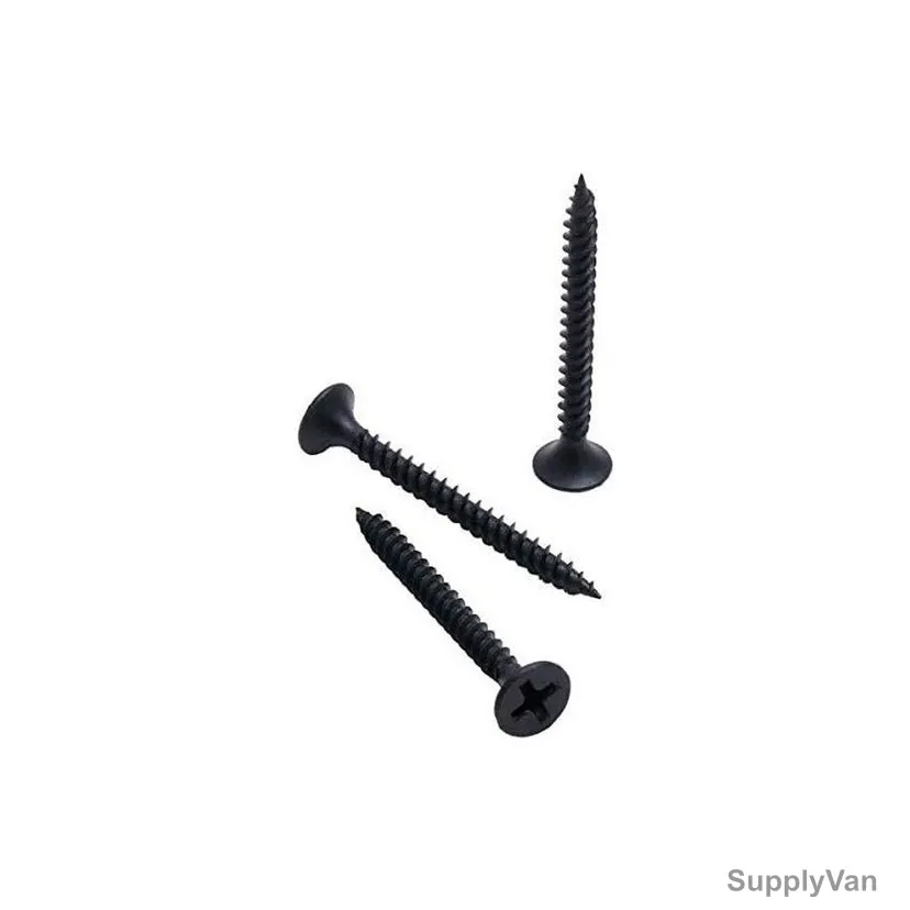 Tuf-Fix Gypsum Drywall Screw, Steel, M6 Thread Dia x 1 Inch Length, Black Phosphate, 800 Pcs/Pack