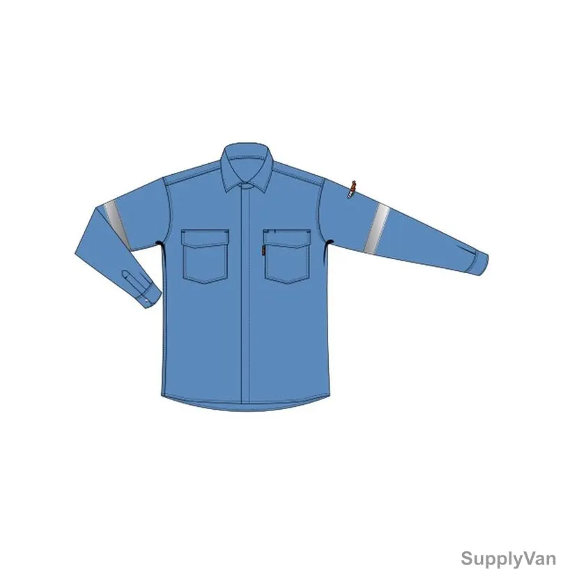 TarArc Arc Flash Featherlite Safety Work Shirt, BLOKARC-12FSH-XLMB, XL, Medium Blue — image 1