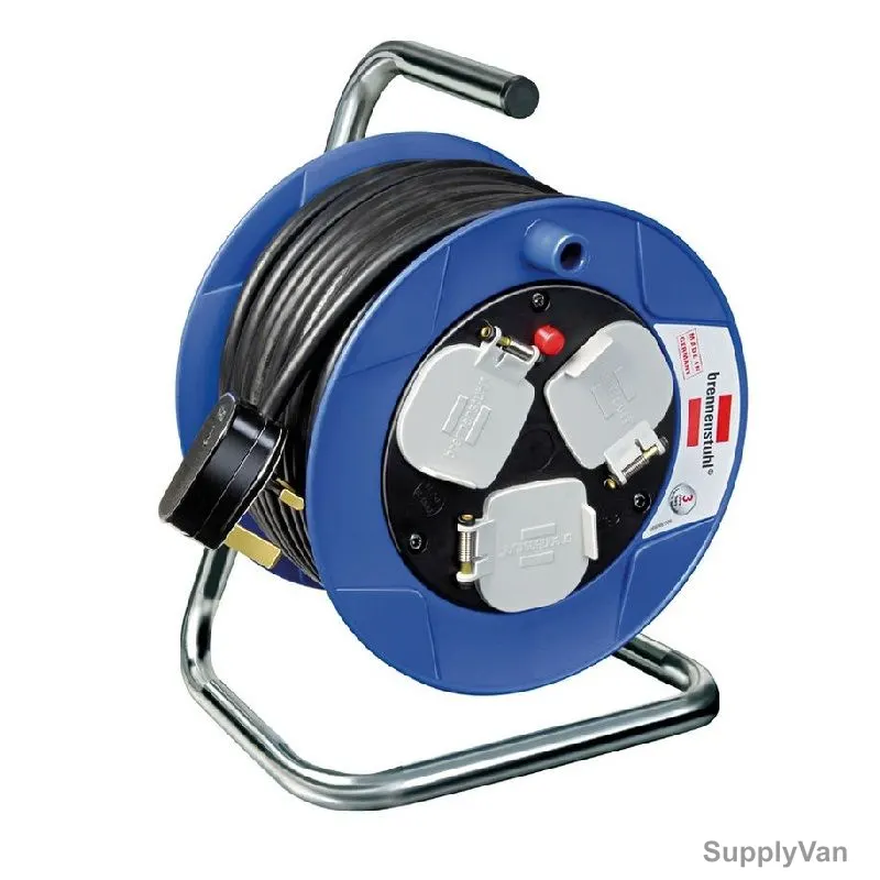 Brennenstuhl 3 Way Socket Cable Reel Drum, 1198057900, Garant, Steel, 13A, 25 Mtrs Cable Length — image 1