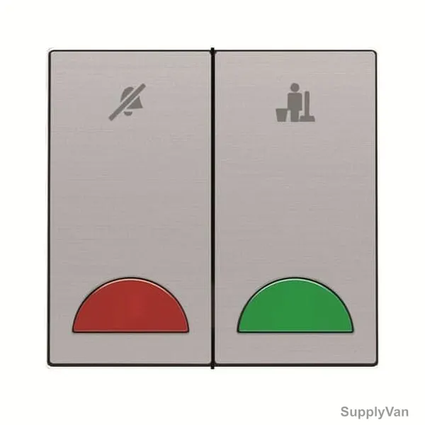ABB DND/MUR Room Unit With LED, AM40444-ST, Millenium, 1P, 2 Gang, 10A, Stainless Steel