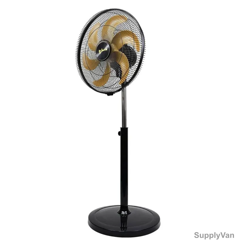 Climate Plus BLDC Brushless Pedestal Fan, 90W, 6 Blades, 18 Inch, Black/Gold — image 1
