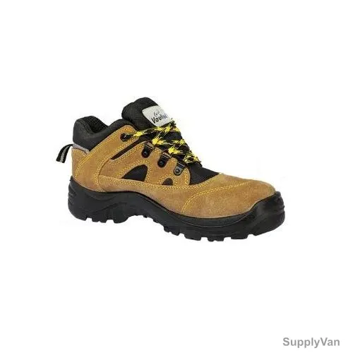 Vaultex High Ankle Safety Shoes, ARO, Leather, Steel Toe, Size38, Black/Beige
