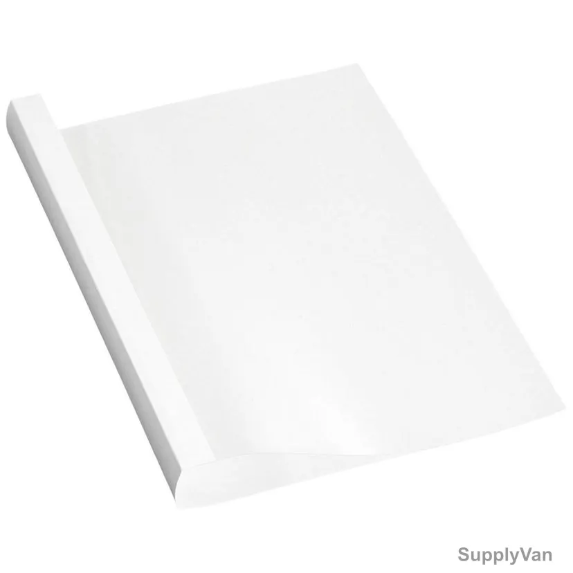Fellowes Thermal Binding Cover, 5390701, A4, 25MM, Clear/White, 50 Pcs/Pack