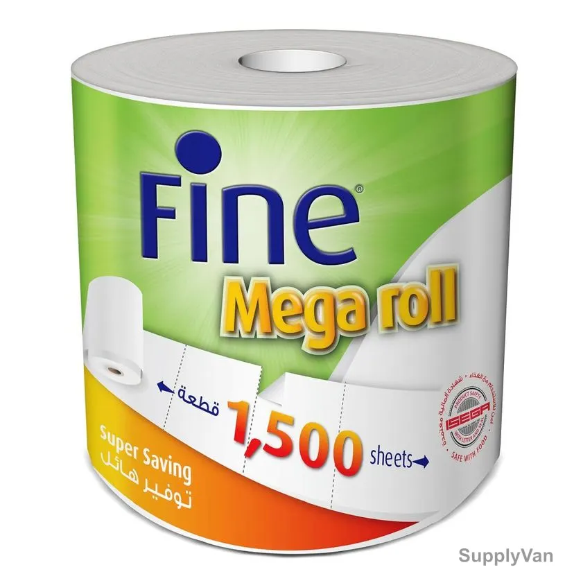 Fine Hand Towel, Mega Roll, 1500 Sheets, White