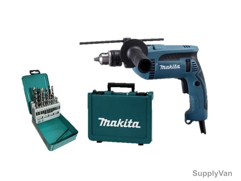 Makita Percussion Drill HP1640KX2 With 19Pcs Bit Set
