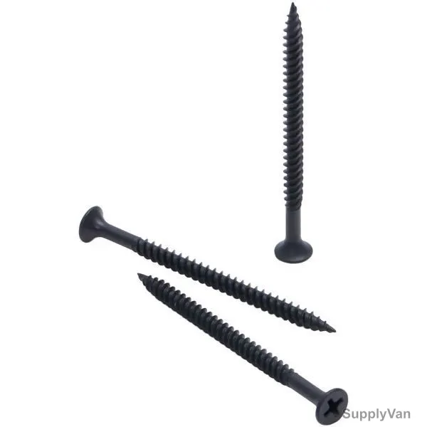 Total Tools Self Taping Drywall Screw, WJDS4206321, 4.2 x 63MM, Phillips, Black, Fine, PK100