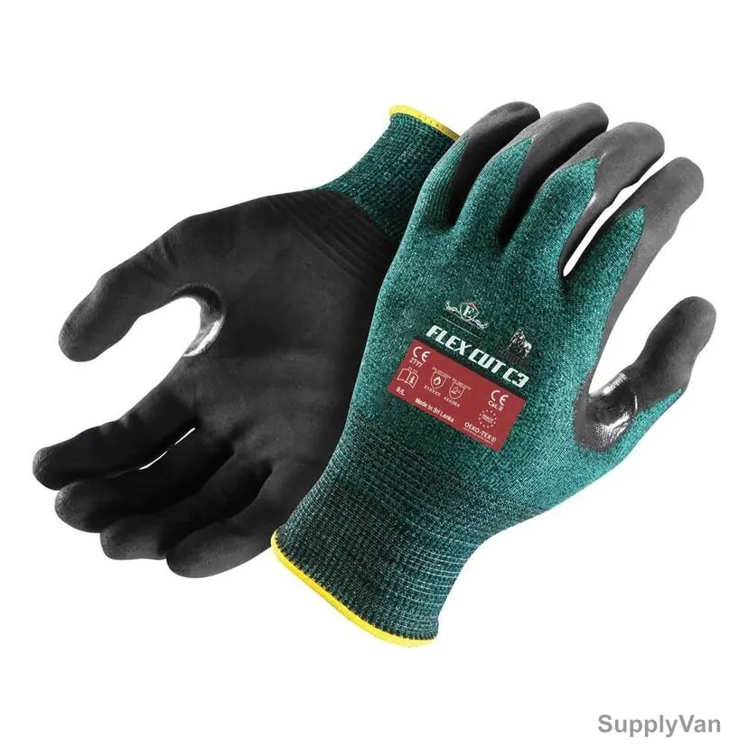 Empiral Cut-Resistant Gloves, Gorilla Flex Cut C3, M, Green/Black — image 1