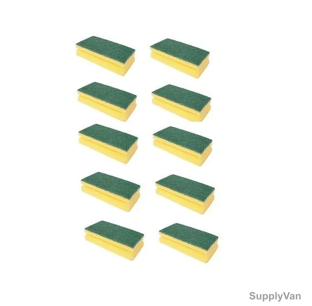 Moonlight Sponge With Scouring Pad, 70744, 32CM, Yellow, PK10