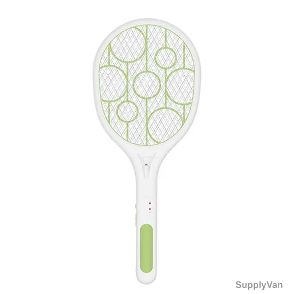 Rechargeable Mosquito Swatter With LED Lighting, 5VDC, 400mAh, White/Green