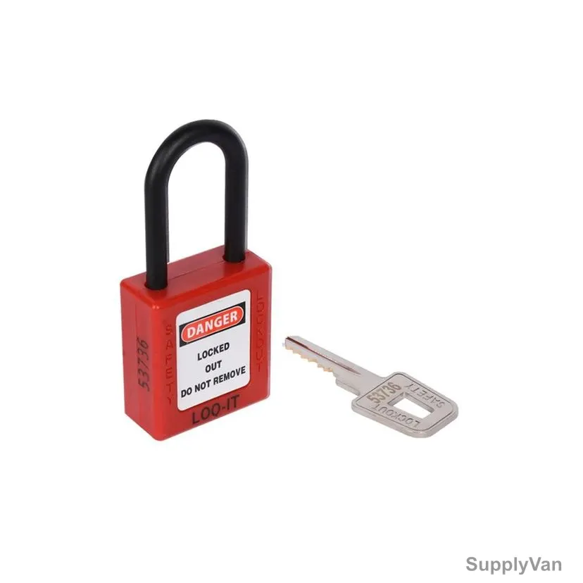 Loq-It Contractor Lockout Padlock, PD-LQRDKDN38, Nylon, 38 x 6MM, Red
