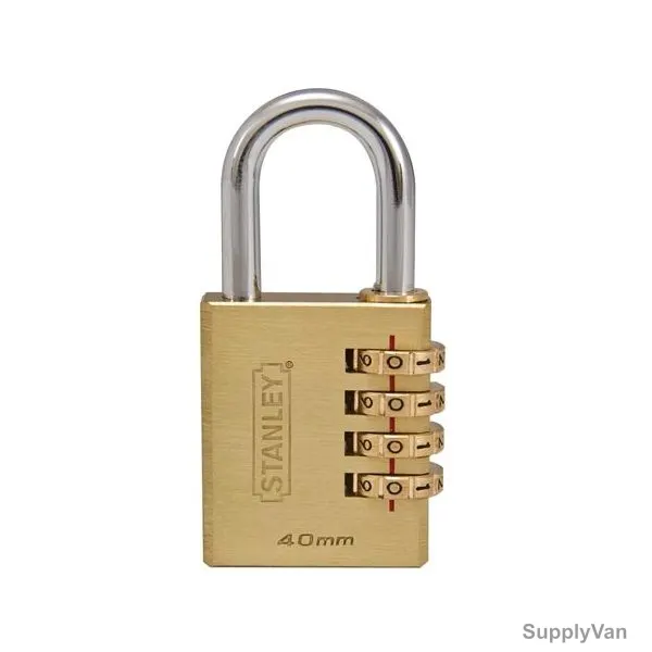 Stanley 4 Digit Combination Padlock, S742-053, Solid Brass, 40MM