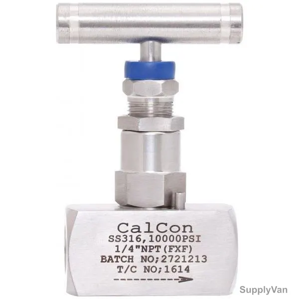 Calcon Needle Valve, 10000 Psi, 1/4 Inch, FNPT