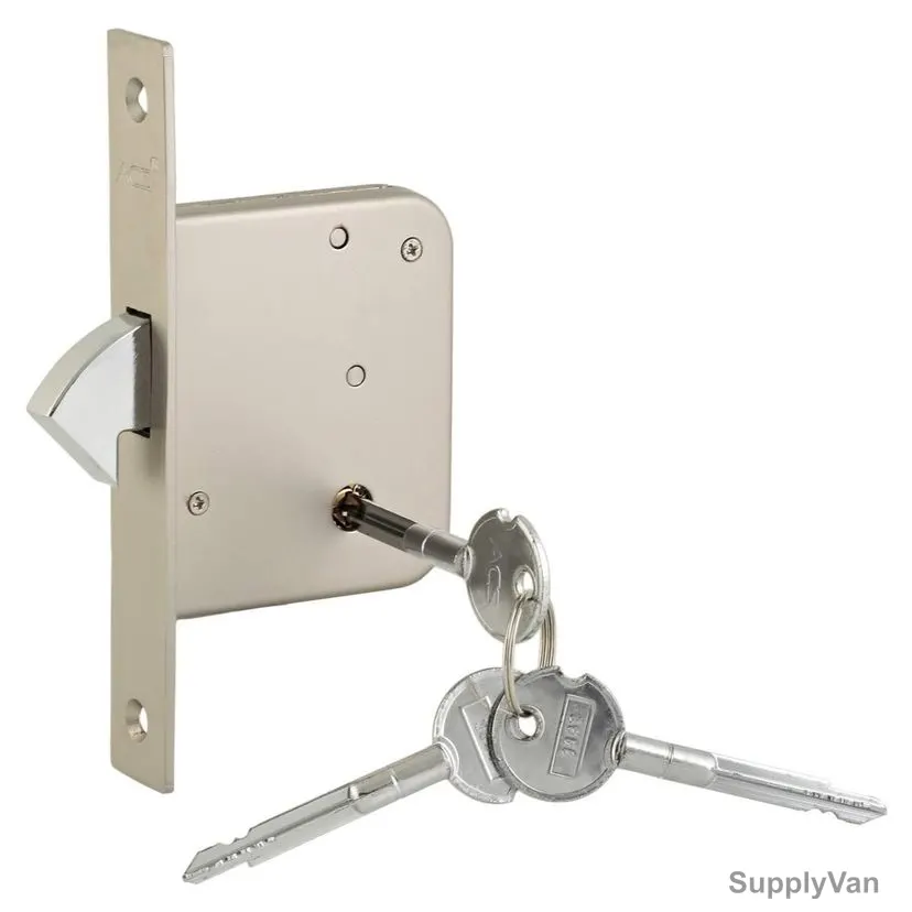 ACS Door Lock W/ 3 Cross Keys, 356Cross, Brass, Silver