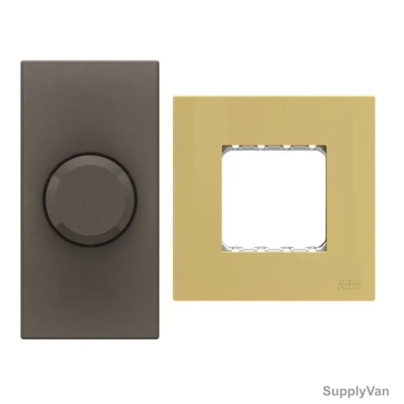 ABB Rotary Dimmer With Half/Double Rocker Frame, AMD60322-AN-plus-AMD5144-MG, Millenium, 1 Module, 1 Gang, 2 Pcs/Set — image 1