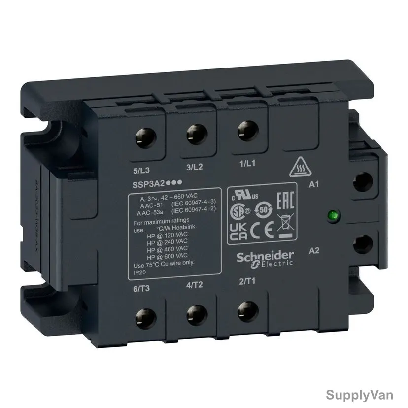 Schneider Electric Harmony Solid State Relay, SSP3A250P7T, 3 Phase, 230VAC, 50A