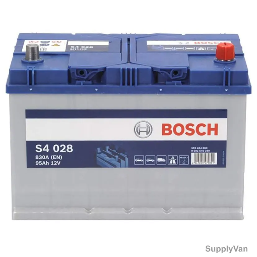 Bosch S4 028 Car Battery, 0092S40280, 115D31L, 12V, 95Ah, 830A