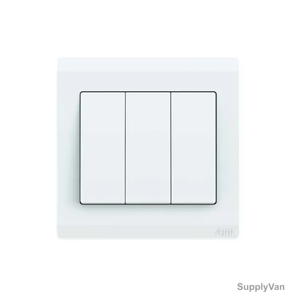 Abb Electrical Switch, BL103, Inora, 3 Gang, 1 Way, 10AX, White — image 1