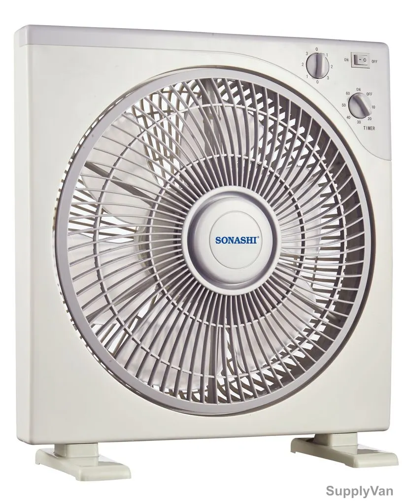 Sonashi Box Fan, SBF-7032, 12 Inch, 50W, White