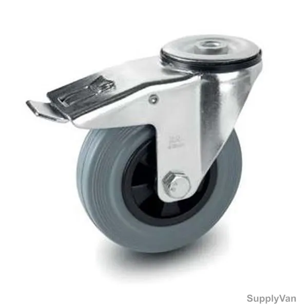 Brake Plate Caster, 101080, Medium Duty, 8CM, 50Kg