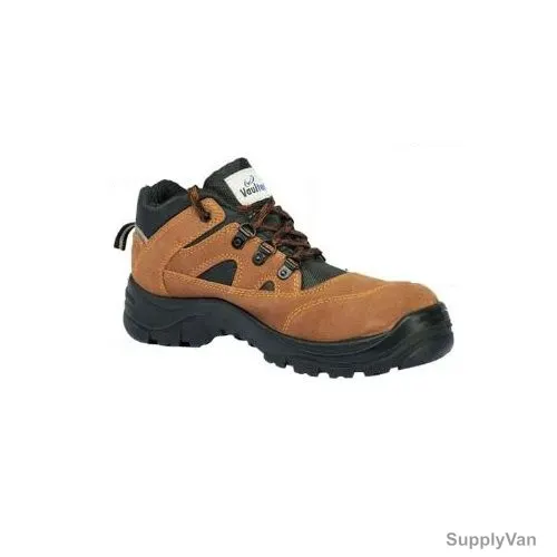 Vaultex High Ankle Safety Shoes, CSK, Leather, Steel Toe, Size38, Black/Brown