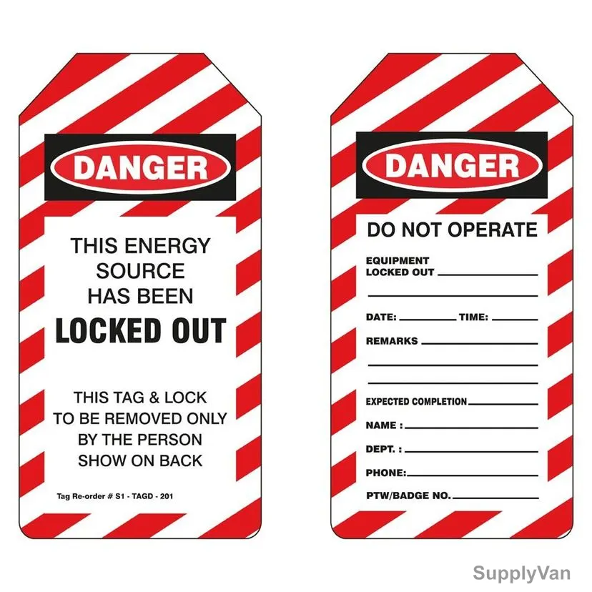 Danger Tag, S1-TAGD-201, PVC, 160 x 80MM, Red and White