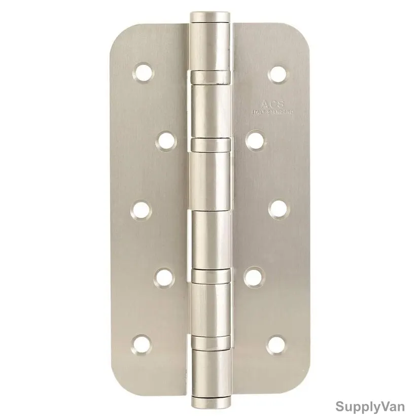 ACS Round Edge 4 Bearing Hinge, 6-53-54-SN-FHP, Brass, Silver