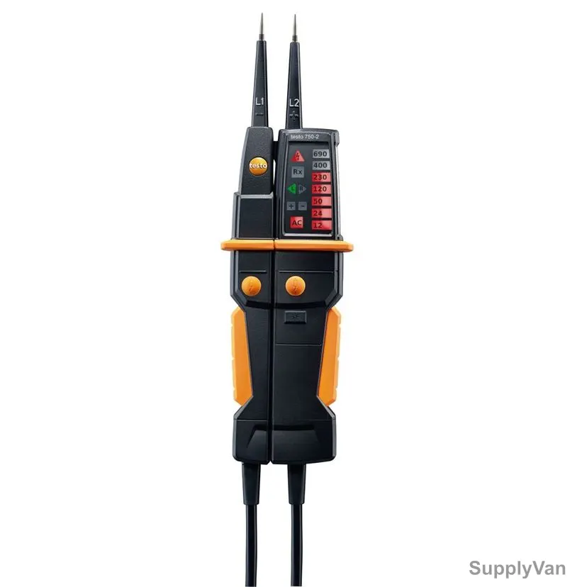 Testo Electrical Voltage Tester, 750-2, 12-690V, Black/Orange — image 1