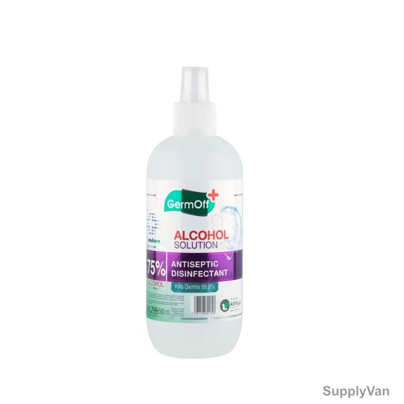 GermOff 75% Alcohol Solution Antiseptic Disinfectant Spray, 500ml, 12 Pcs/Carton