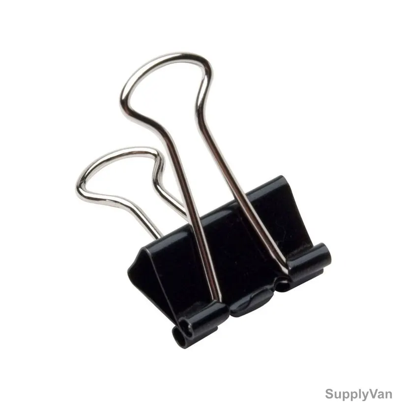 Binder Clip, Steel/Plastic, 19MM, 12 Pcs/Pack