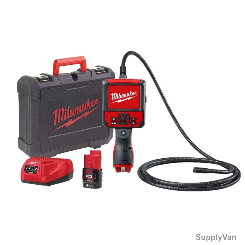 Milwaukee Digital Inspection Camera Kit, M12ICAV3-201C, 12V, 85MM Display, Red/Black — image 1