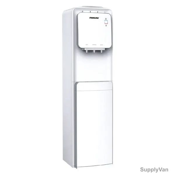 Nikai Free Standing Water Dispenser, NWD1300R, Metal, 3 Tap, 13 Ltrs, White/Silver