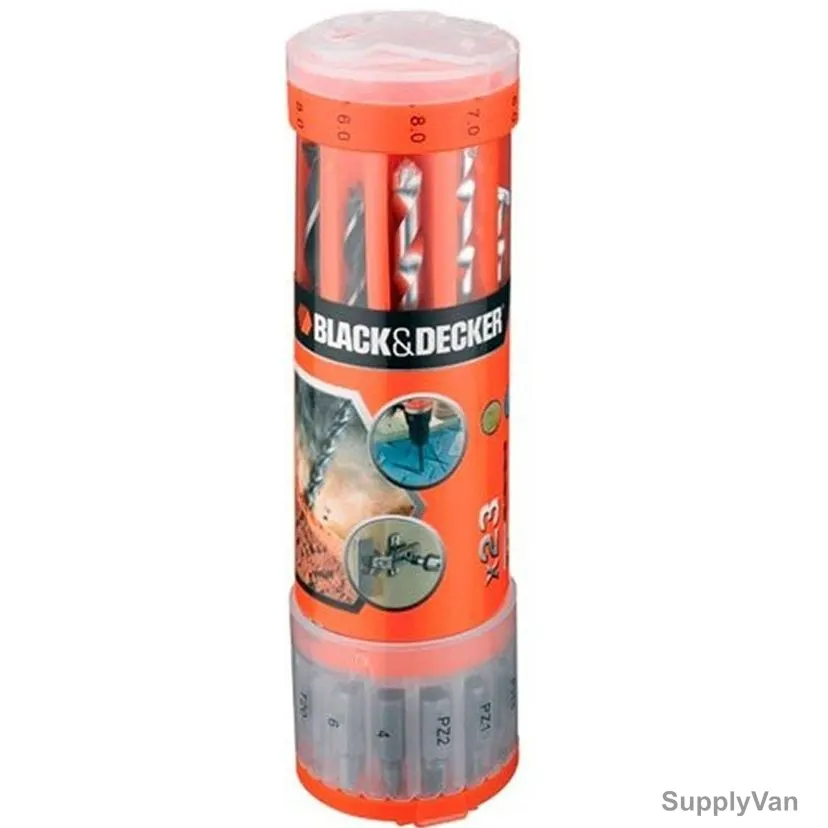 Black and Decker Power Drill Bit Set, A7102, 23Pcs