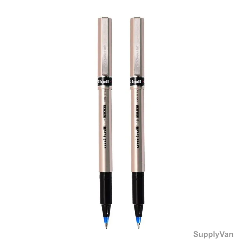 Uni-Ball Ball Point Pen, UB177-02BE-BK, Deluxe, 0.7MM Tip, Blue and Black, 2 Pcs/Set