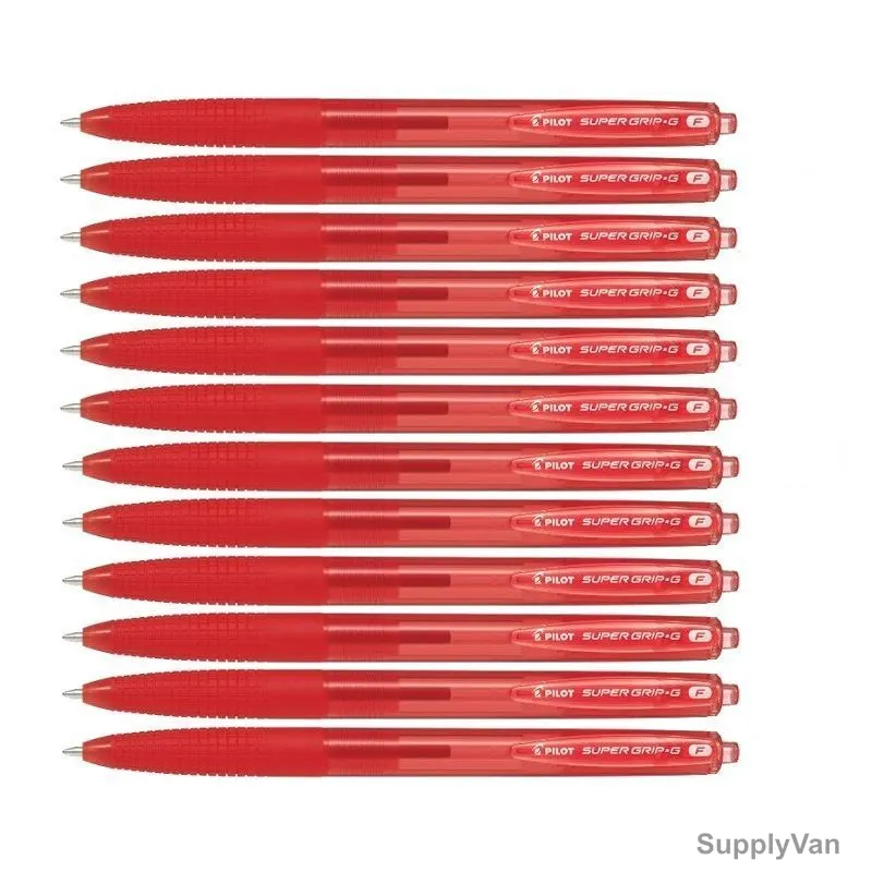 Pilot Retractable Ballpoint Pen, BPGG-8RF-R, Super Grip G, 0.7MM, Red, PK12