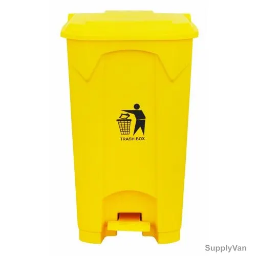 Brooks Pedal Waste Bin, BKS-PDL-1188, 80 Ltrs, Yellow