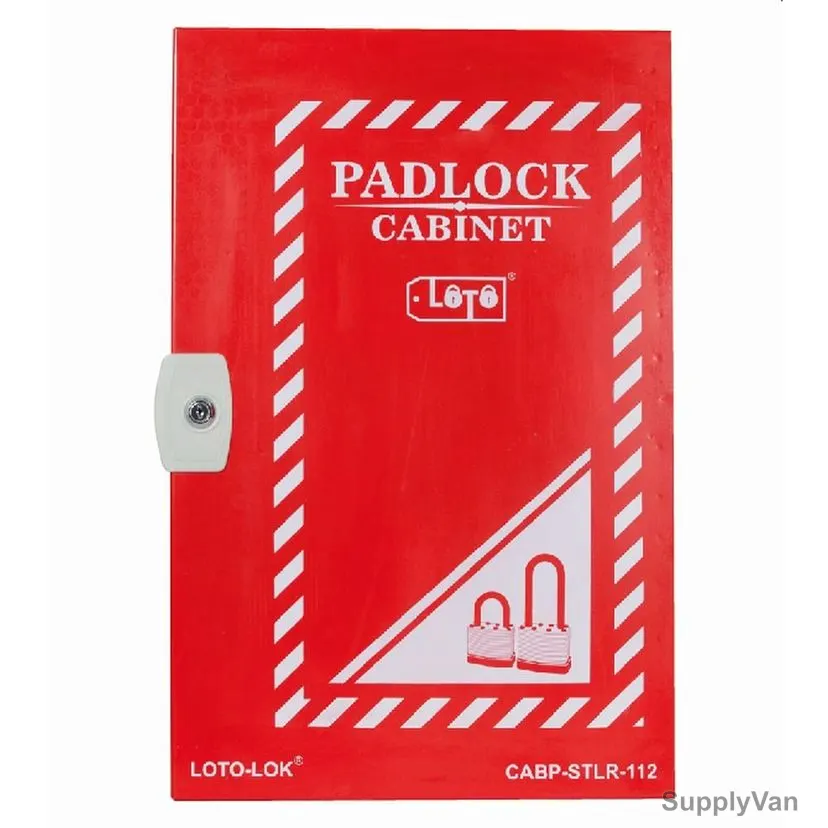 Loto-Lok Padlock Cabinet, CABP-STLR-112, 112 Locks, 584 x 393MM, Red