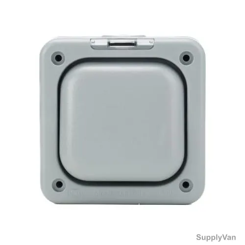 Mk Single Pole Waterproof Rocker Light Switch, K56400GRY, Masterseal Plus, Plastic, IP66, 1 Gang, 10A, Grey — image 1