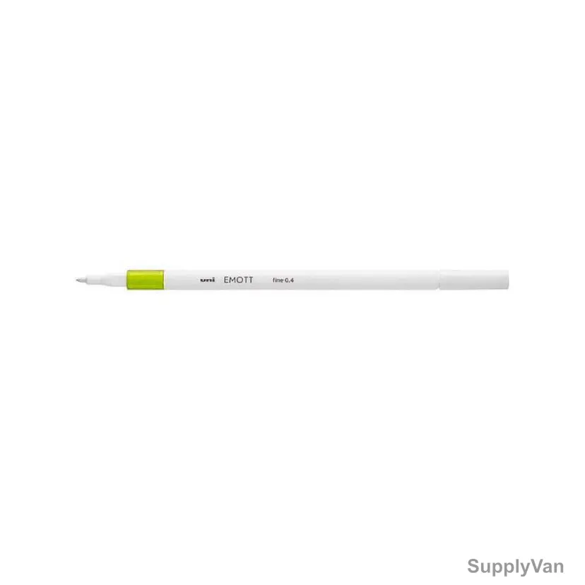 Uni-Ball Emott Fineliner Pen, PEM-SY-GNL, 0.4MM Tip Size, Light Green, 10 Pcs/Pack