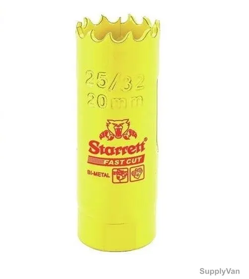 Starrett Hole Saw, FCH2532, High Speed Steel, 20MM, 5.5 TPI, Yellow