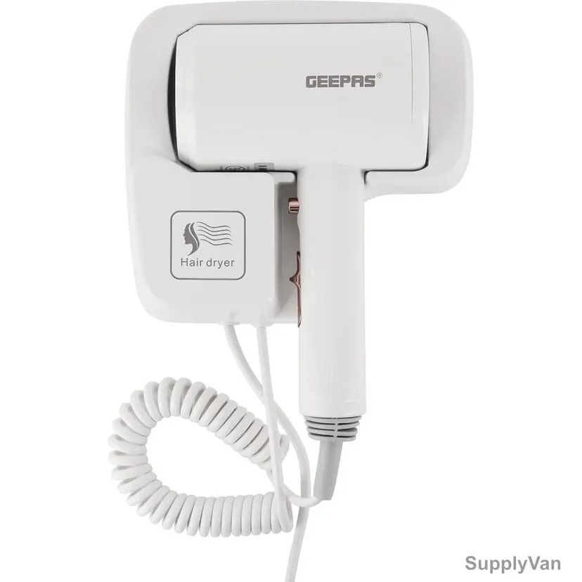 Geepas Wall Mounted Hair Dryer, GHD86073, 1200W, White — image 1