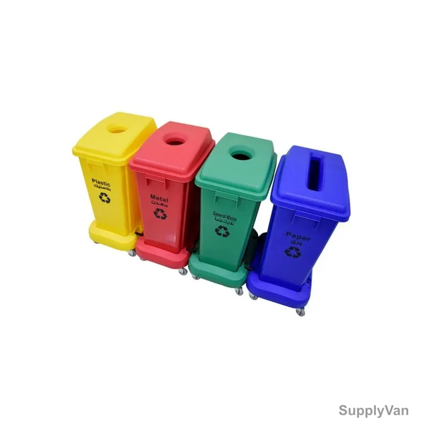 Akc Four Compartment Garbage Bin, GC79, Plastic, 60 Ltrs, Multicolor