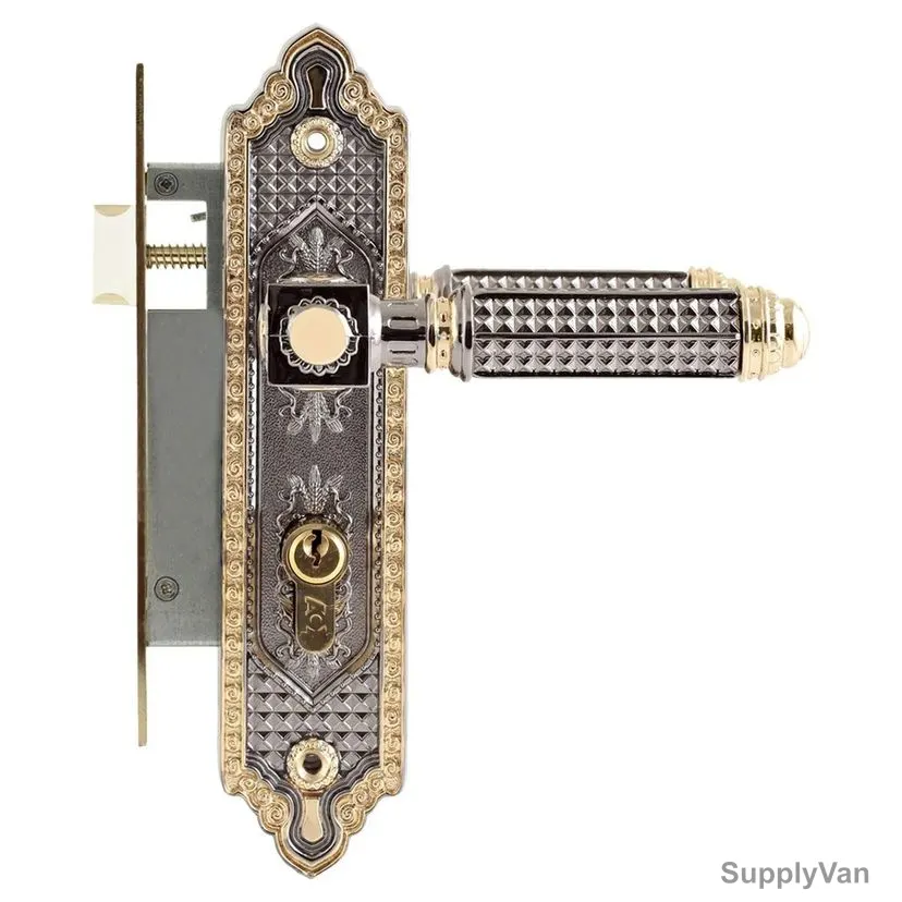 ACS Small Plate With Lock Body, BB42-AA60-BN-GP, Zinc, Black and Gold