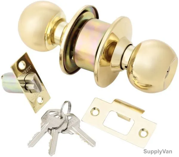 Dorfit Entrance Knob Set, 3871PBMLET, 60MM, Polished Brass