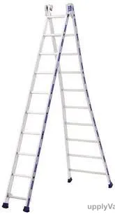 Tubesca Two-in-One Aluminium Ladder, 42810, Aluminium, 2 Side, 10 Steps, 2.88 Mtrs Max. Height, 150 Kgs Weight Capacity