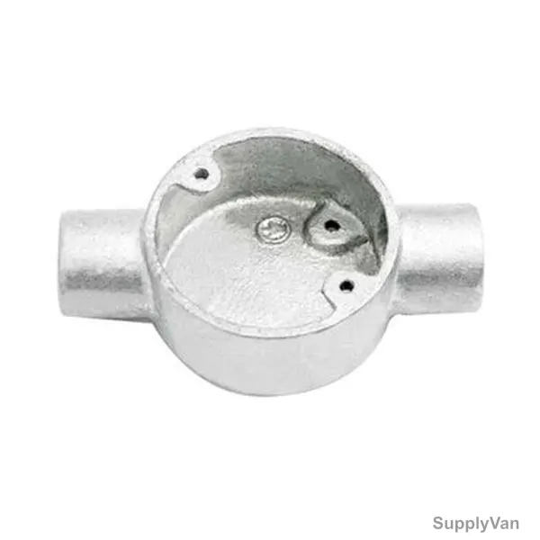Burn Through 2 Way Junction Box, BN-L103, Galvanised Steel, 20MM