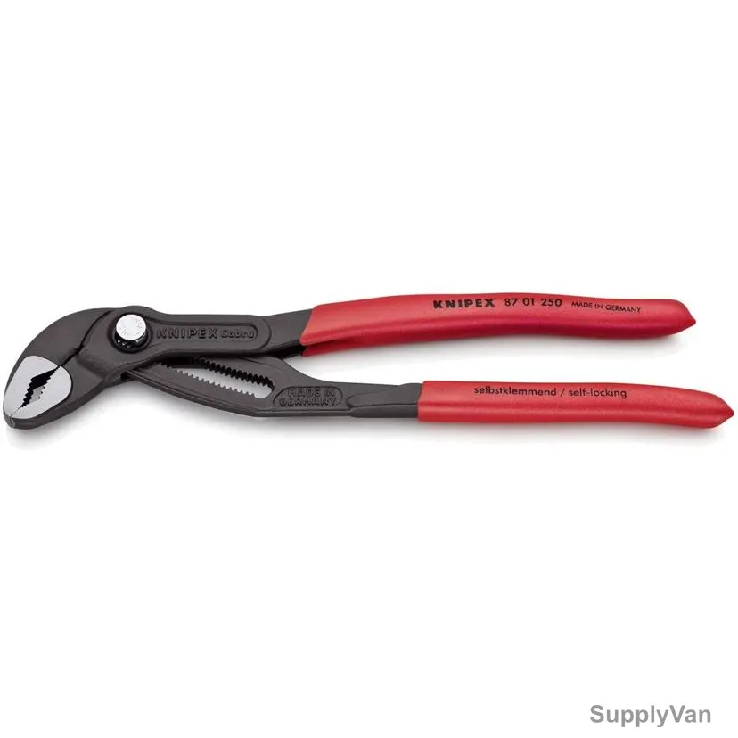 Knipex Hightech Water Pump Plier, 8701250, Cobra, 250MM, Red