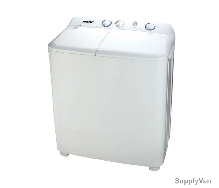 Nikai Washing Machine, NWM700SPN2, Twin Tub, Semi Automatic, 7Kg, White