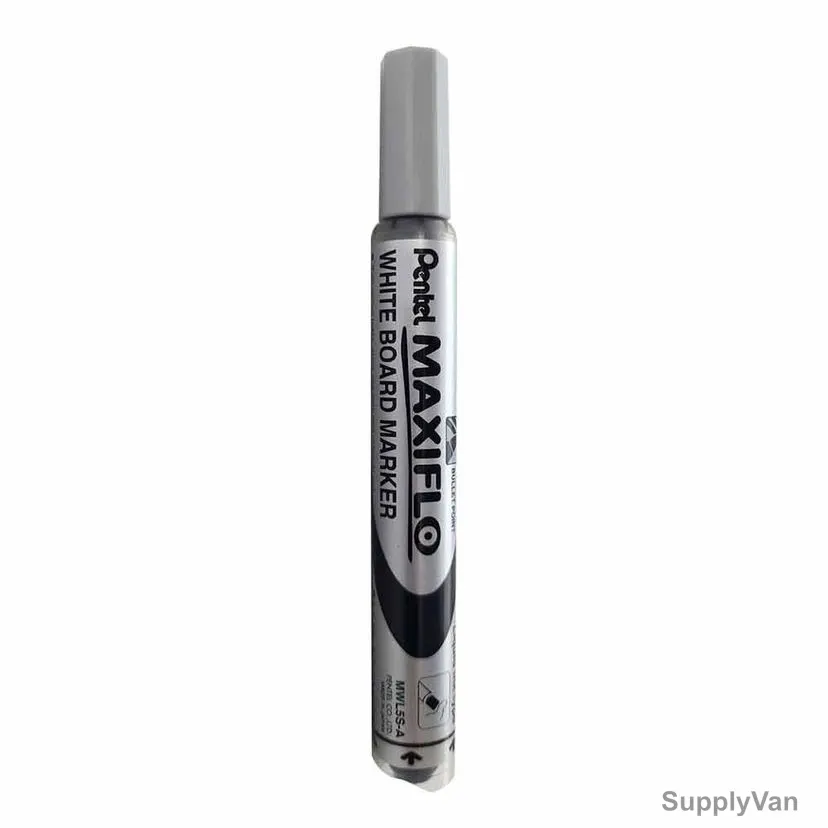 Pentel White Board Marker, PE-MWL5S-A, Maxiflo, 4.0MM, Black, 12 Pcs/Pack