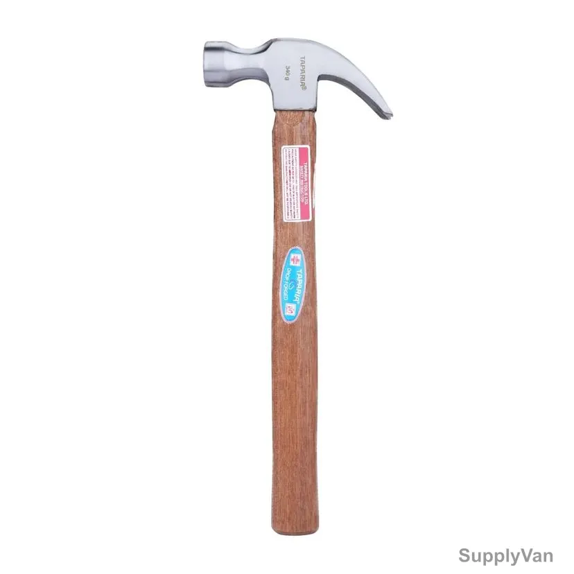 Taparia Claw Hammer With Handle, CH-340, Alloy Steel/Wood, 340GM, Silver/Brown